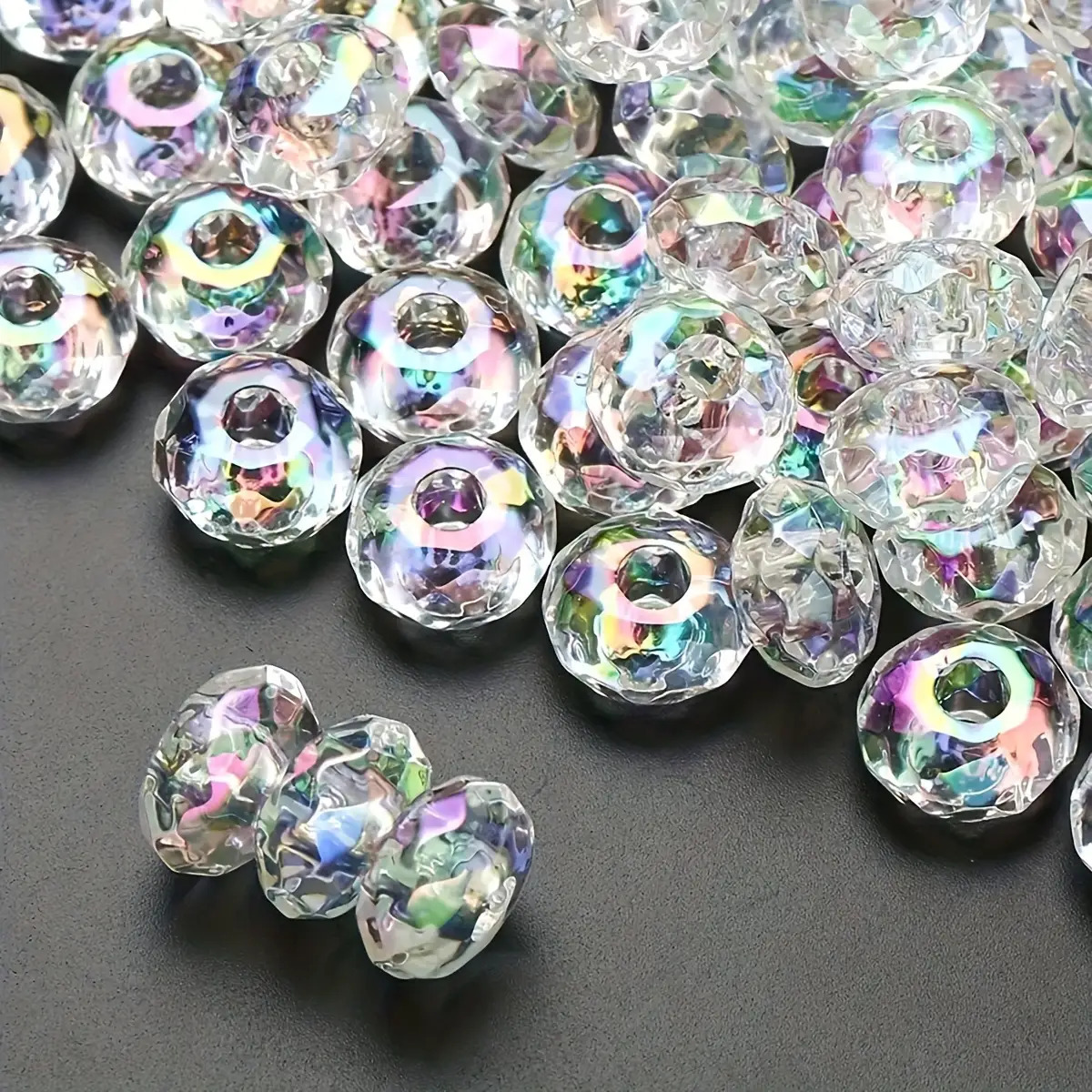 Large-Hole Transparent Acrylic Beads for DIY Crafting